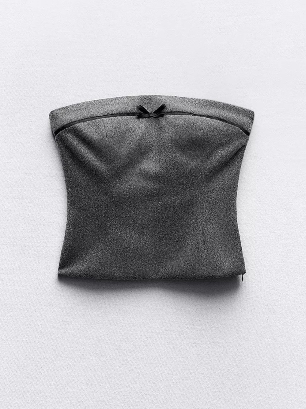 Zara Strapless Flannel Bow Top